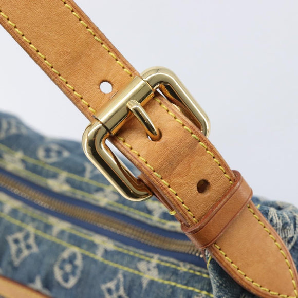 LOUIS VUITTON Monogram Denim Buggy PM Shoulder Bag Blue M95049 LV Auth 214501V