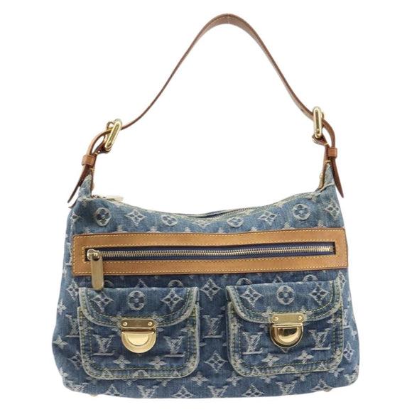 LOUIS VUITTON Monogram Denim Buggy PM Shoulder Bag Blue M95049 LV Auth 214501V