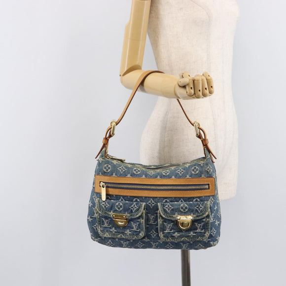 LOUIS VUITTON Monogram Denim Buggy PM Shoulder Bag Blue M95049 LV Auth 214501V
