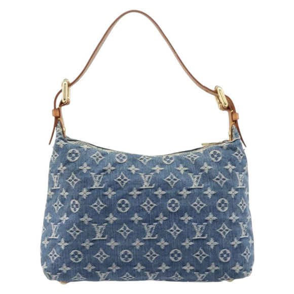 LOUIS VUITTON Monogram Denim Buggy PM Shoulder Bag Blue M95049 LV Auth 214501V
