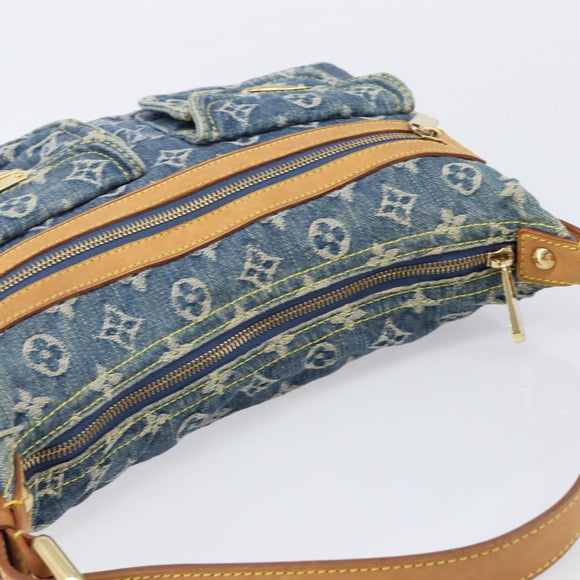LOUIS VUITTON Monogram Denim Buggy PM Shoulder Bag Blue M95049 LV Auth 214501V