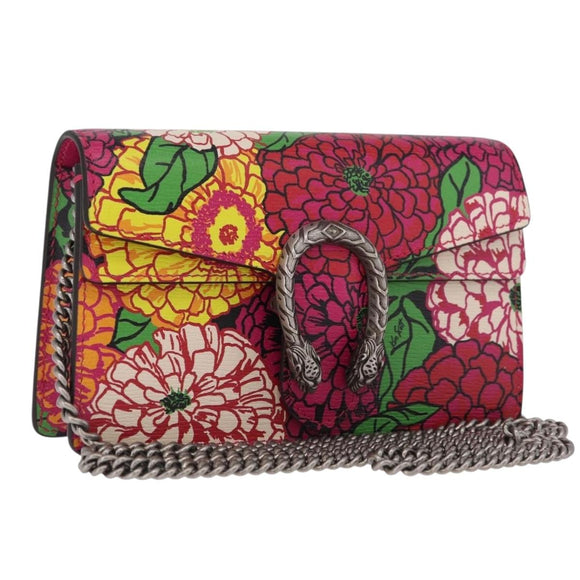 GUCCI Dionysus Chain Shoulder Bag Leather Multicolor 476432 Auth 214502SAM