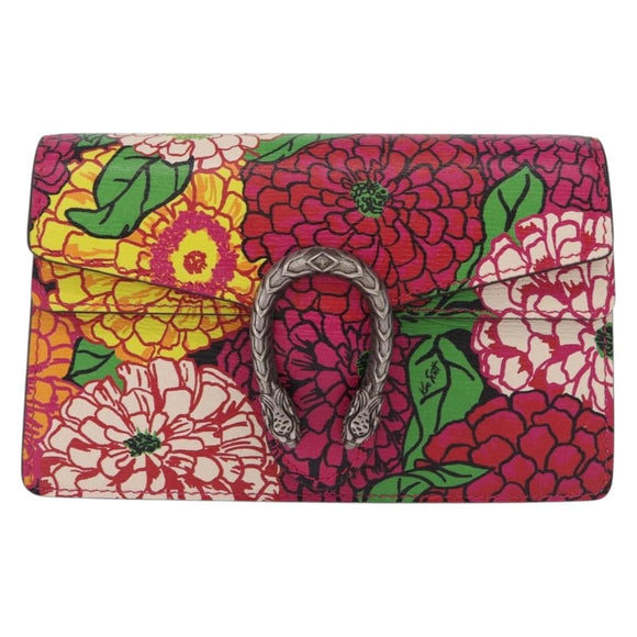 GUCCI Dionysus Chain Shoulder Bag Leather Multicolor 476432 Auth 214502SAM