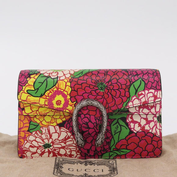 GUCCI Dionysus Chain Shoulder Bag Leather Multicolor 476432 Auth 214502SAM
