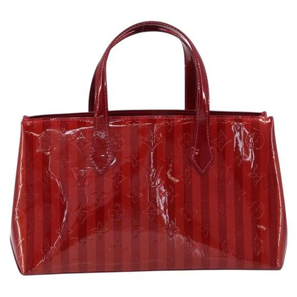 LOUIS VUITTON Vernis Rayure Wilshire PM Bag Pomme D'amour M91701 LV Auth 214505V