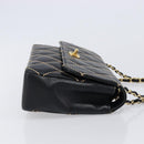 CHANEL Wild Stitch Matelasse Chain Shoulder Bag Leather Black CC Auth 214507SAV-4