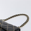 CHANEL Wild Stitch Matelasse Chain Shoulder Bag Leather Black CC Auth 214507SAV-8