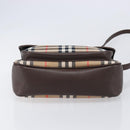 BURBERRY Nova Check Shoulder Bag Canvas Beige Gold Auth 214515A-11