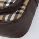 BURBERRY Nova Check Shoulder Bag Canvas Beige Gold Auth 214515A-12