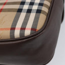 BURBERRY Nova Check Shoulder Bag Canvas Beige Gold Auth 214515A-14
