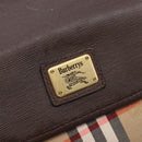 BURBERRY Nova Check Shoulder Bag Canvas Beige Gold Auth 214515A-16