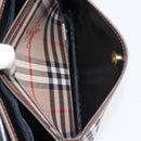 BURBERRY Nova Check Shoulder Bag Canvas Beige Gold Auth 214515A-24
