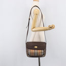 BURBERRY Nova Check Shoulder Bag Canvas Beige Gold Auth 214515A-25