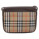 BURBERRY Nova Check Shoulder Bag Canvas Beige Gold Auth 214515A-3