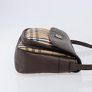 BURBERRY Nova Check Shoulder Bag Canvas Beige Gold Auth 214515A-4