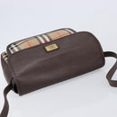 BURBERRY Nova Check Shoulder Bag Canvas Beige Gold Auth 214515A-6