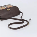 BURBERRY Nova Check Shoulder Bag Canvas Beige Gold Auth 214515A-8