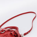 Miu Miu Vittero Hand Bag Leather 2way Red Silver Auth 214519SAM-12