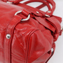 Miu Miu Vittero Hand Bag Leather 2way Red Silver Auth 214519SAM-16