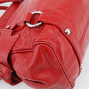 Miu Miu Vittero Hand Bag Leather 2way Red Silver Auth 214519SAM-17