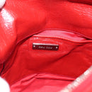 Miu Miu Vittero Hand Bag Leather 2way Red Silver Auth 214519SAM-18