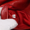 Miu Miu Vittero Hand Bag Leather 2way Red Silver Auth 214519SAM-23