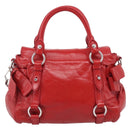 Miu Miu Vittero Hand Bag Leather 2way Red Silver Auth 214519SAM-3