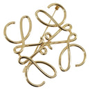 LOEWE Anagram Brooch Metal Gold Auth 214520M-1
