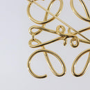 LOEWE Anagram Brooch Metal Gold Auth 214520M-10
