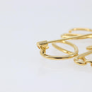 LOEWE Anagram Brooch Metal Gold Auth 214520M-13