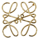 LOEWE Anagram Brooch Metal Gold Auth 214520M-2