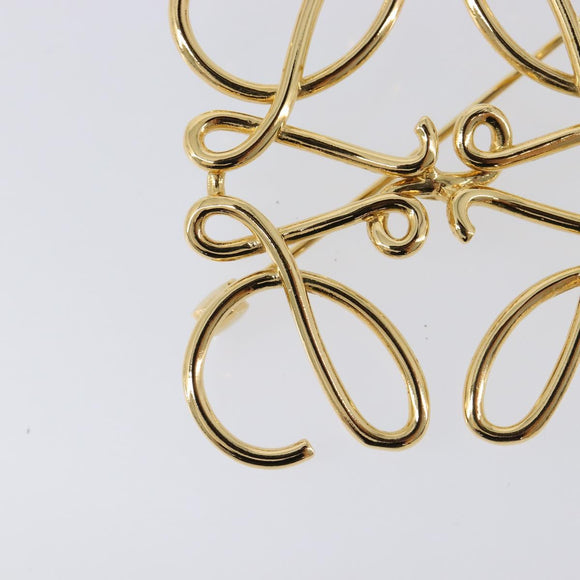 LOEWE Anagram Brooch Metal Gold Auth 214520M