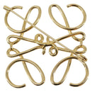 LOEWE Anagram Brooch Metal Gold Auth 214520M-7