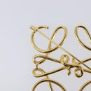 LOEWE Anagram Brooch Metal Gold Auth 214520M-8