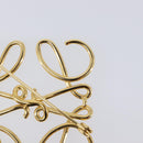 LOEWE Anagram Brooch Metal Gold Auth 214520M-9