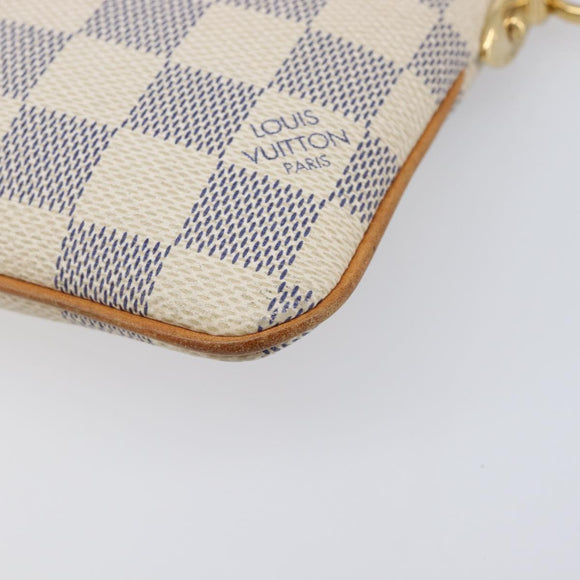 LOUIS VUITTON Damier Azur Pochette Mira MM Accessory Pouch N60027 Auth 214522A