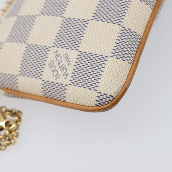 LOUIS VUITTON Damier Azur Pochette Mira MM Accessory Pouch N60027 Auth 214522A
