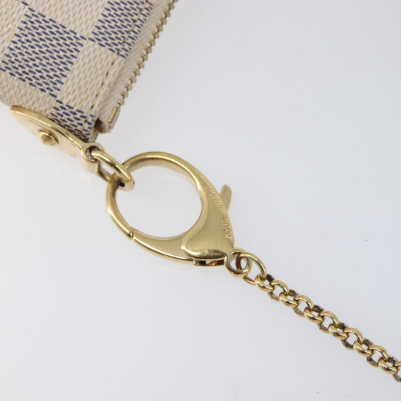 LOUIS VUITTON Damier Azur Pochette Mira MM Accessory Pouch N60027 Auth 214522A