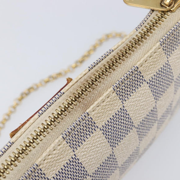 LOUIS VUITTON Damier Azur Pochette Mira MM Accessory Pouch N60027 Auth 214522A