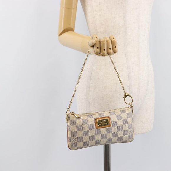 LOUIS VUITTON Damier Azur Pochette Mira MM Accessory Pouch N60027 Auth 214522A