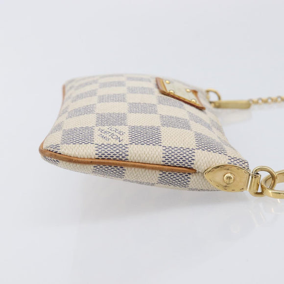 LOUIS VUITTON Damier Azur Pochette Mira MM Accessory Pouch N60027 Auth 214522A