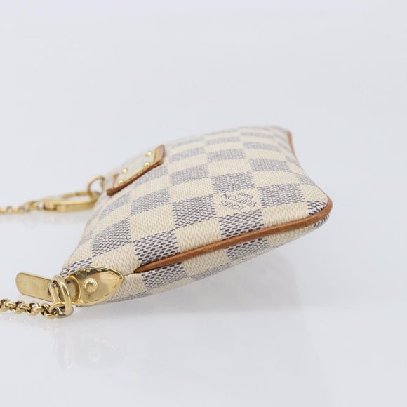 LOUIS VUITTON Damier Azur Pochette Mira MM Accessory Pouch N60027 Auth 214522A