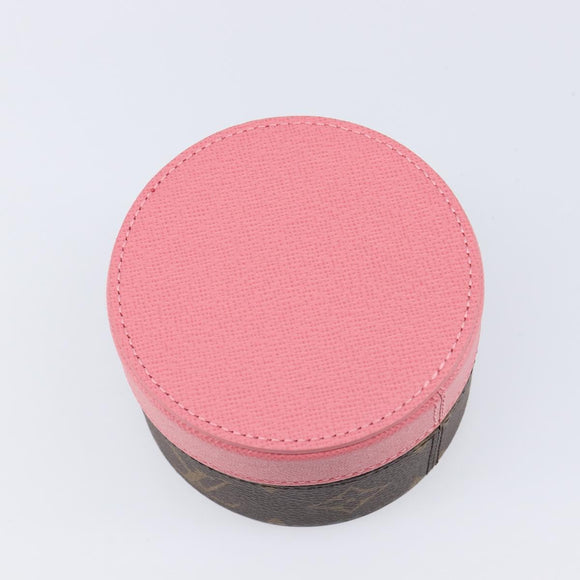 LOUIS VUITTON Monogram Martha Roundbox XS Jewelry Box Pink GI1410 Auth 214526M