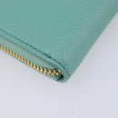 PRADA Coin Purse Saffiano leather Gold Emerald Green Auth 214528V-11