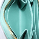 PRADA Coin Purse Saffiano leather Gold Emerald Green Auth 214528V-17