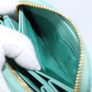 PRADA Coin Purse Saffiano leather Gold Emerald Green Auth 214528V-19