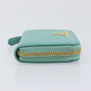 PRADA Coin Purse Saffiano leather Gold Emerald Green Auth 214528V-4