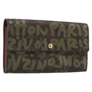 LOUIS VUITTON Monogram Graffiti Portefeiulle Sarah Khaki M92188 LV Auth 214529V-1