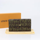 LOUIS VUITTON Monogram Graffiti Portefeiulle Sarah Khaki M92188 LV Auth 214529V-21
