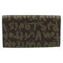 LOUIS VUITTON Monogram Graffiti Portefeiulle Sarah Khaki M92188 LV Auth 214529V-3